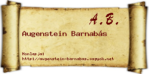 Augenstein Barnabás névjegykártya